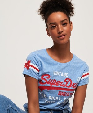 Superdry Ing Shop Varsity Női Pólók Kék | ZMNFW0542